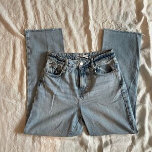 Zara Straight Leg Rigid Denim in Light Wash